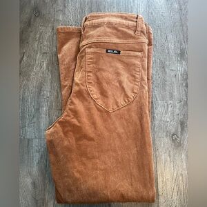 Rollas Women’s High Rise East Coast Flare Crop Pant Size 30 in Tan Cord Color